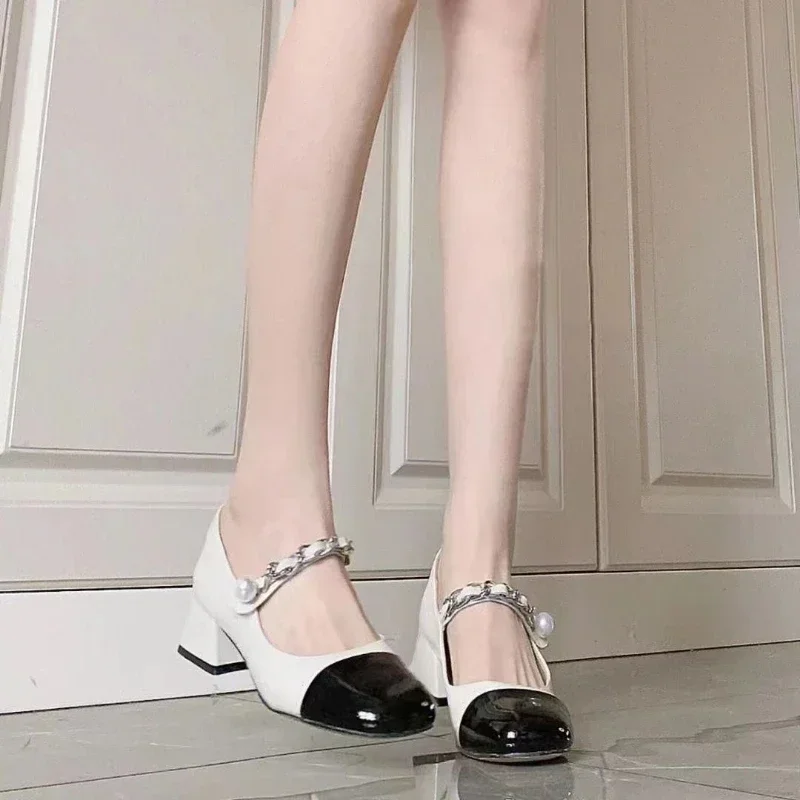 2024 Fashion Shoes for Women Women\'s High Heels Summer Buckle Strap Office and Career New Metal Decoration High Heels