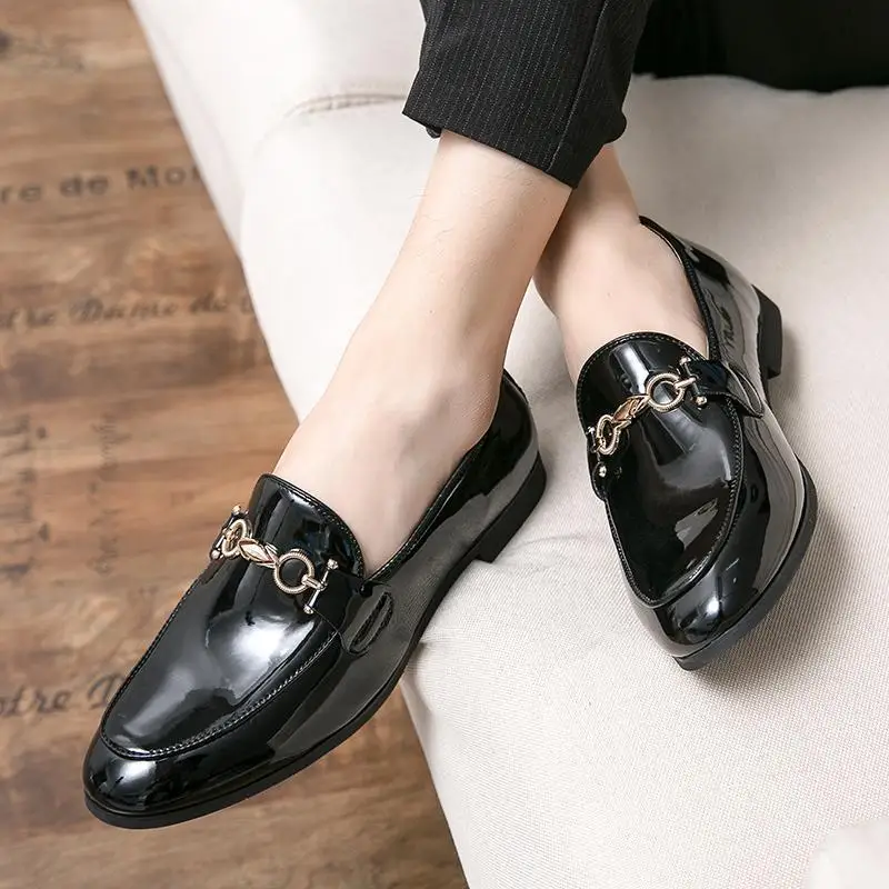 Pure Black Oxford Shoes Men's Luxury Office Shoes Leather Shoes Party Business Formal Wear British