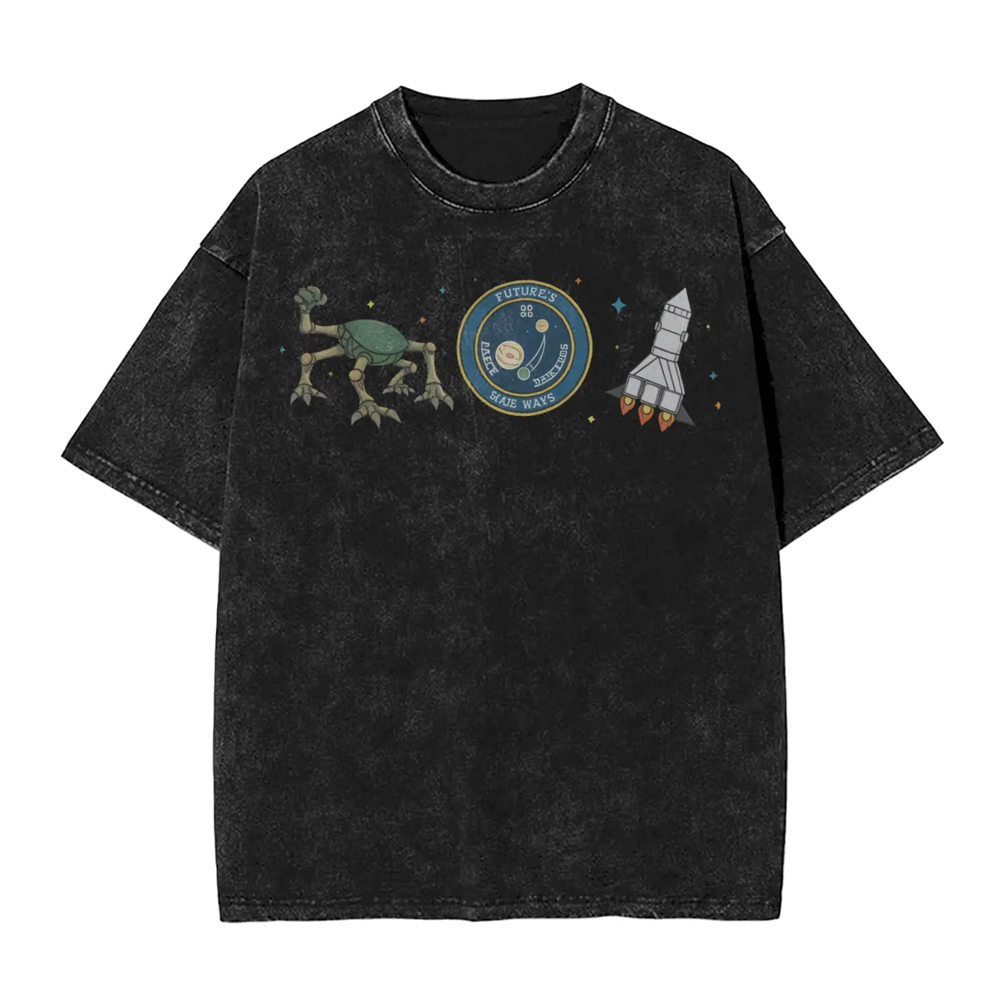 Vintage Project Hail Mary T-Shirts for Men Round Neck Pure Cotton Washed T Shirts  Short Sleeve Tees Graphic Printed Clothes