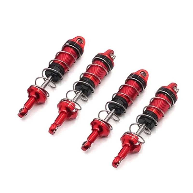 4Pcs Metal Shock Absorber Damper for SCY 16101 16102 16103 1/16 RC Car Upgrades Parts Accessories,Red