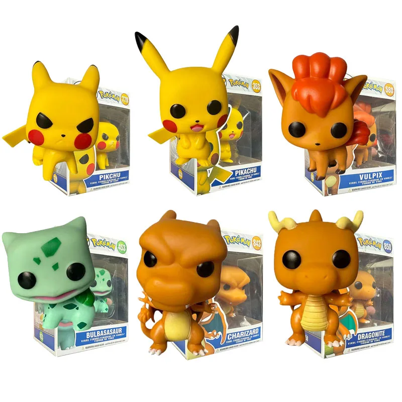 Muñecos de Vinilo de Pokemon Pikachu 353 453 850 580 779 843, Figura de Acción, Modelo de PVC, Juguete de Regalo