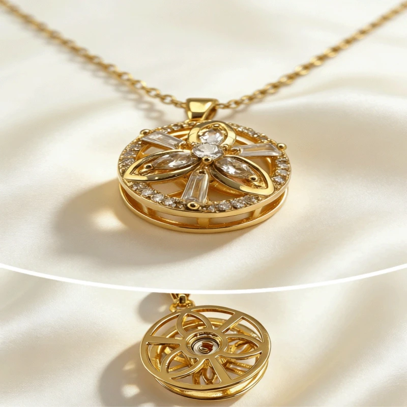 Multi shaped zircon gold pendant, butterfly, heart, Eiffel Tower flower necklace, collarbone jewelry gift, women's wedding party