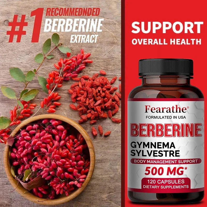 Berberine Capsules - Organic Gymnema 500 Mg Immune System, Healthy Weight Management, Cardiovascular Health Support