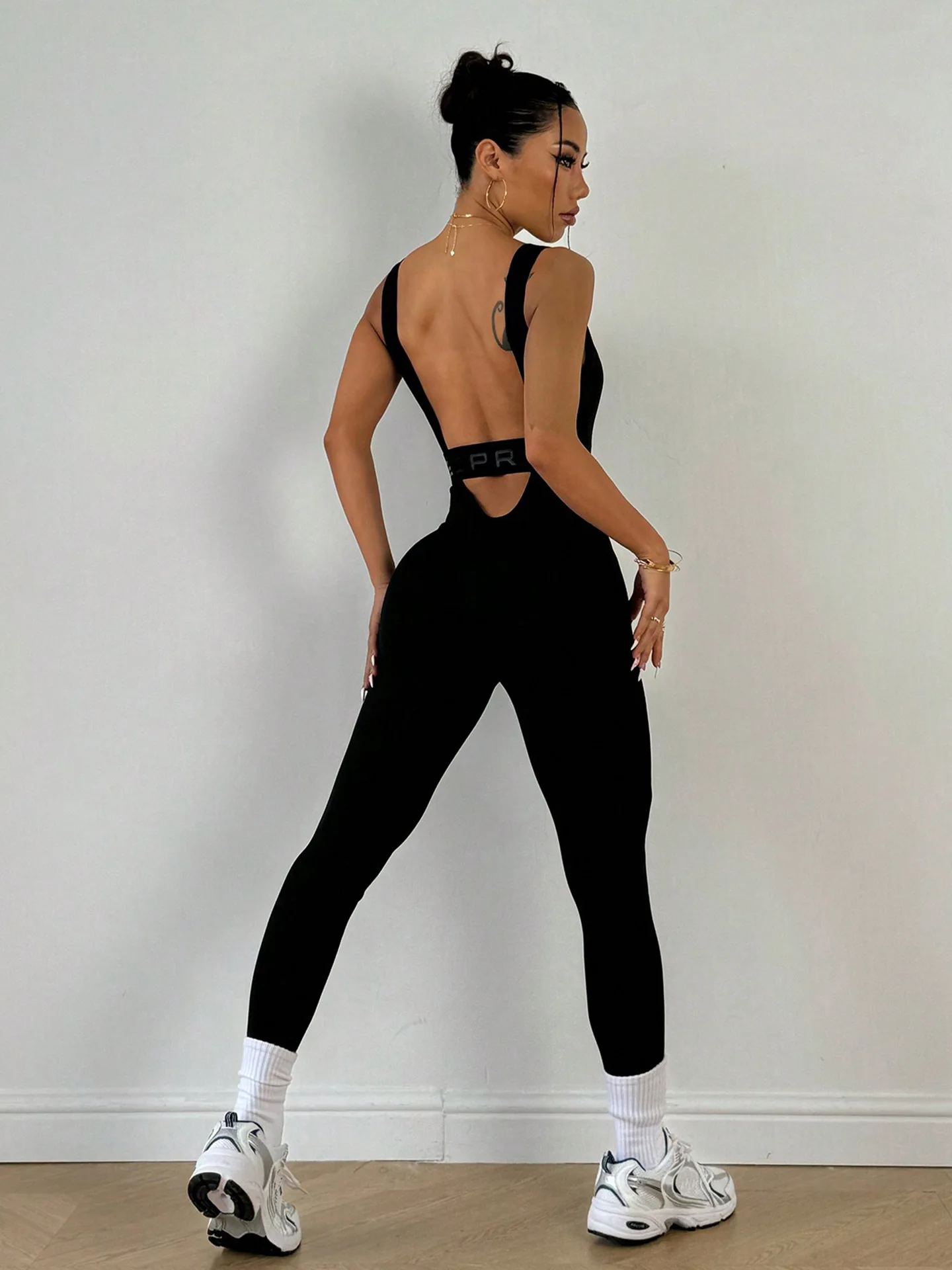 

JHJN Tight-Fitting Beautiful Back one-Piece Yoga Wear Sleeveless Integrated Yoga Suit Running Sports One-Piece Fitness Suit