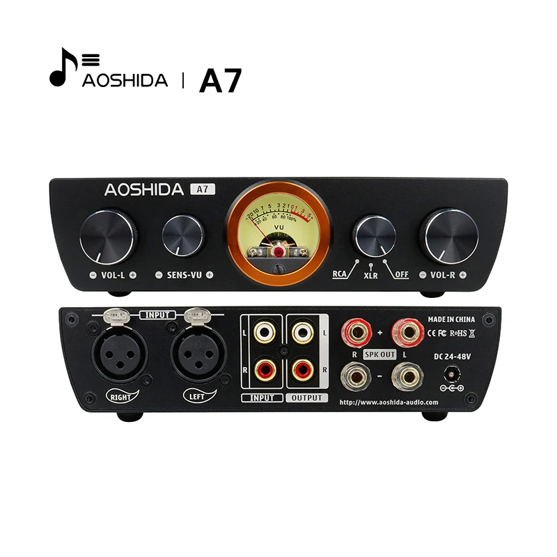 

AOSHIDA A7 Balanced Power Amplifier 300W*2 TPA3255 XLR Input Speaker Output HIFI AMP with VU Instrument