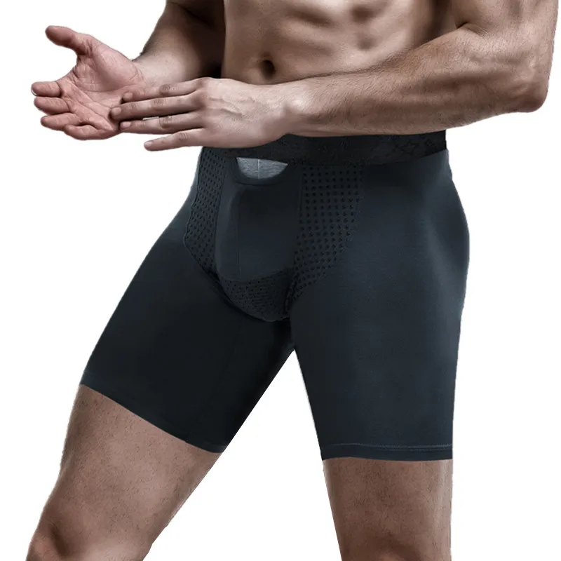 Hommes Boxer Shorts sous-vêtement modal homme respirant magnétique maille poche culotte balle séparation pénis caleçon grande taille L-6XL