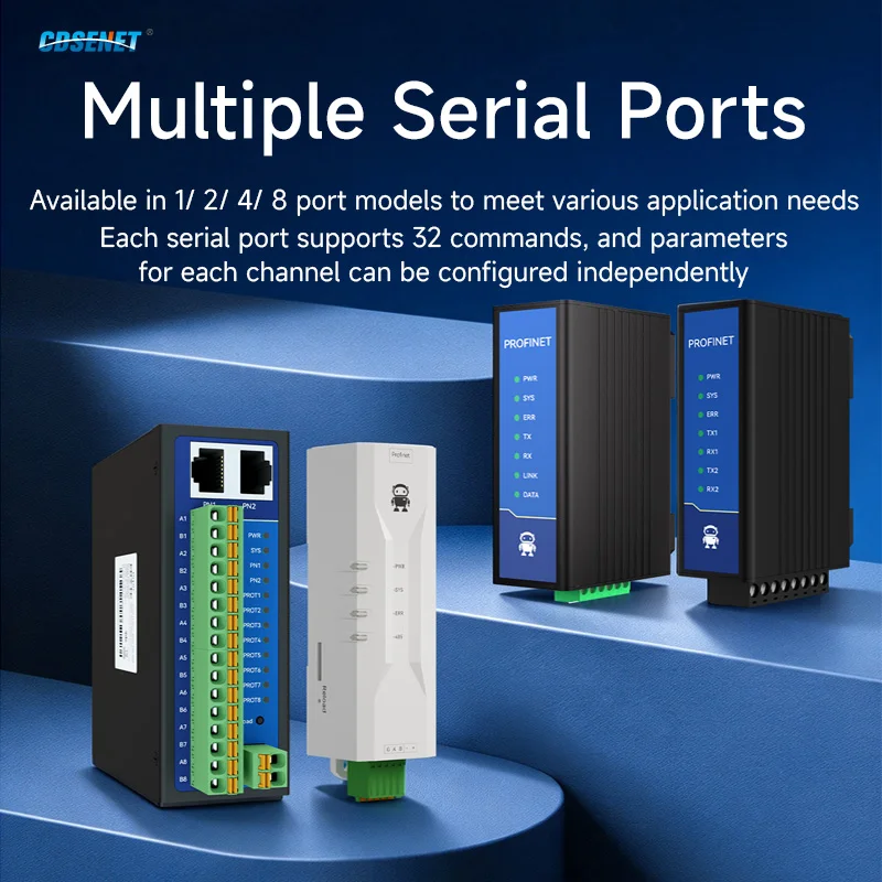 RS485/RS422 ProfiNet to Modbus Gateway CDSENET PN1-D25P/PN1-D25PH Modbus 1/2 Network Port TIA Portal STEP 7 Configuration