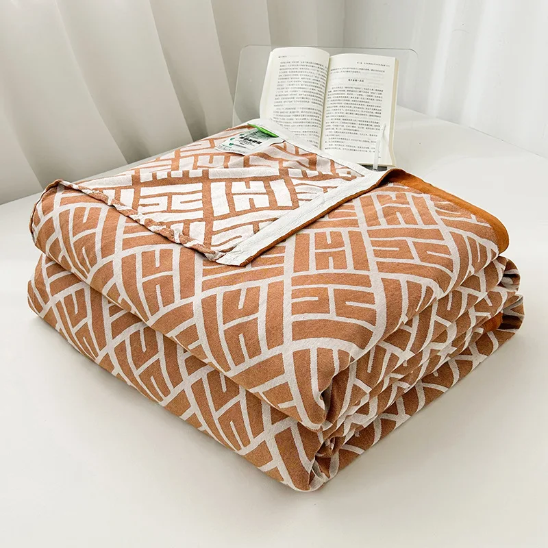 Bamboo Fiber Bed Blanket Summer Cool Comfortable Single Double Towel Quilt Office Sofa Nap Air Conditioning Thin Blanket