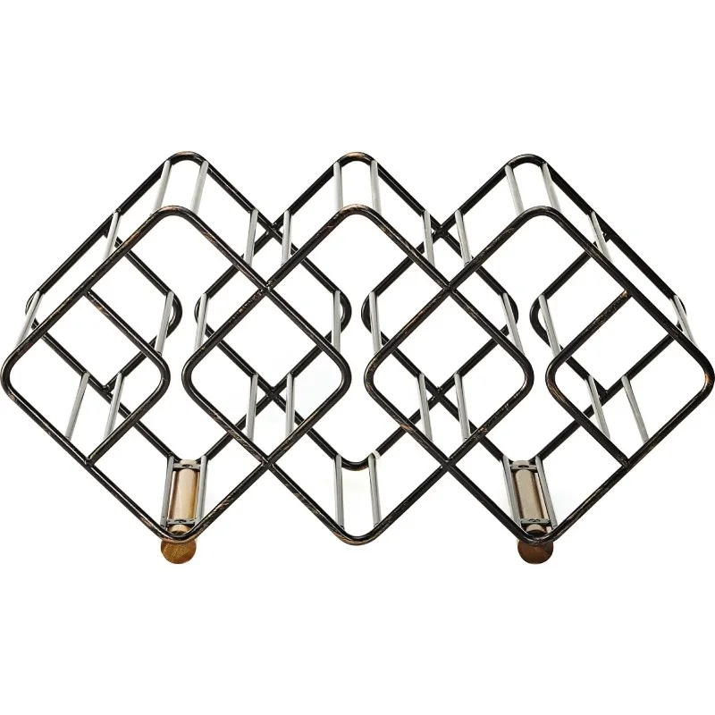 Gourmet Basics by Mikasa 12-Bottle Metal Stackable Wine Storage Rack, Antique Black