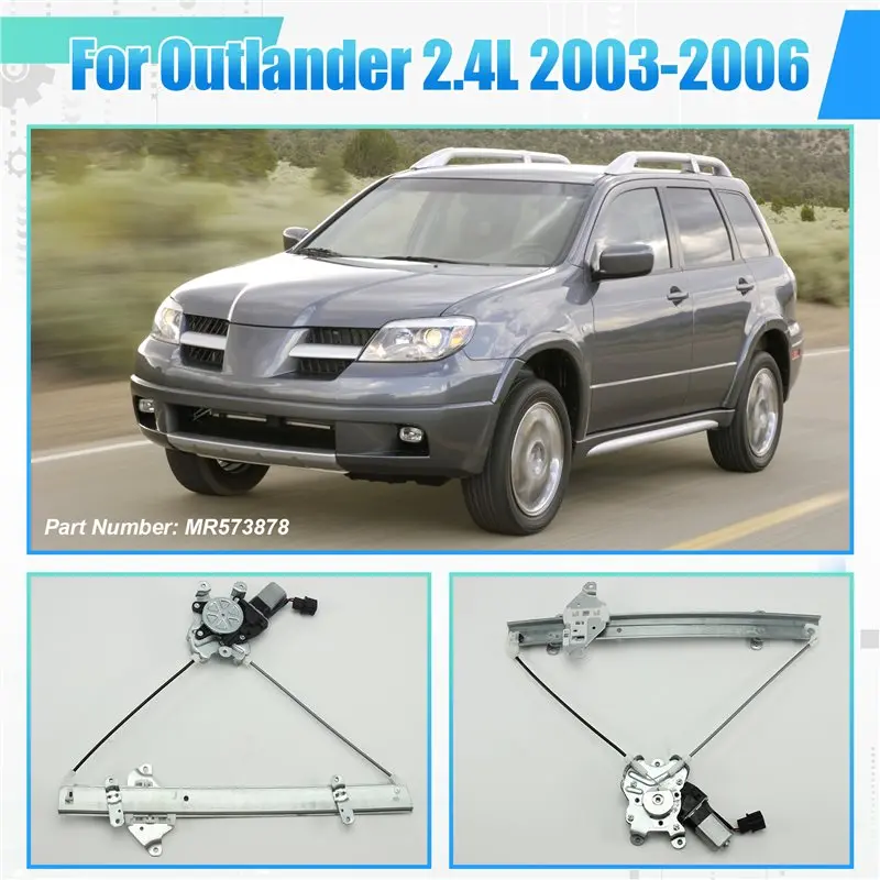 MR573877 New Front Left Power Window Glass Regulator With Motor For Mitsubishi Outlander SUV 2003-2006