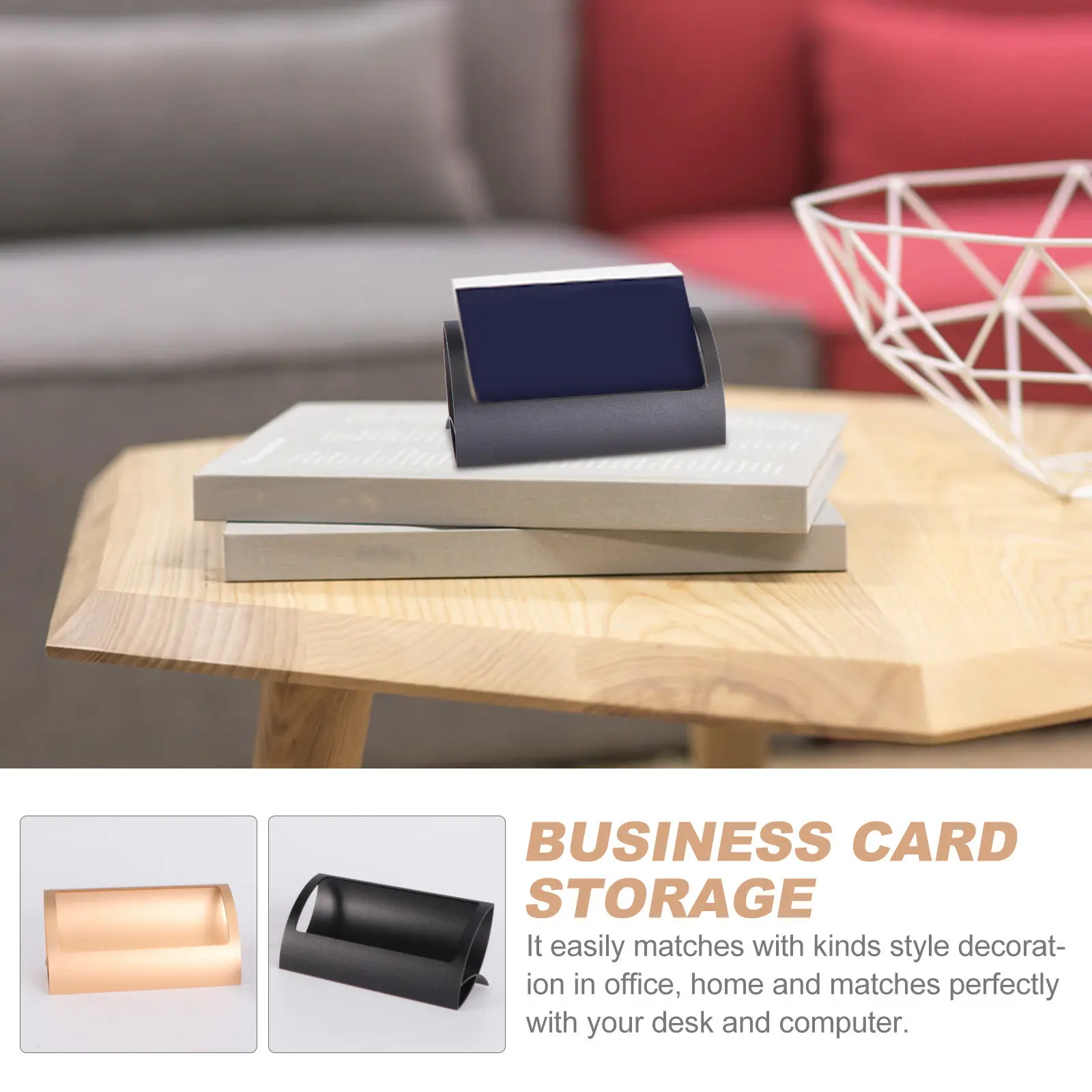 

2Pcs Business Cards Stand Desktop Cards Holder for Office Supplies Compact Name Card Organizer Display Stand Office Supplies