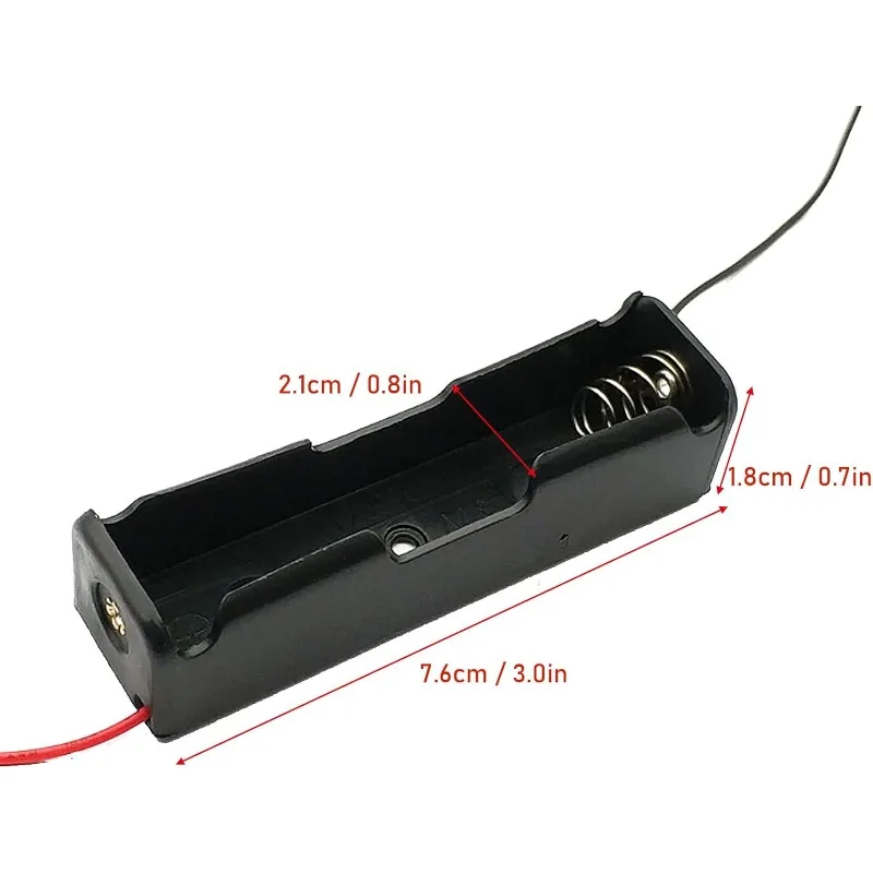 10/20pcs 18650 Battery Holder 18650 Battery Clip 1 Slots 3.7V Plastic 18650 Battery Storage Box Case with Connect Cable