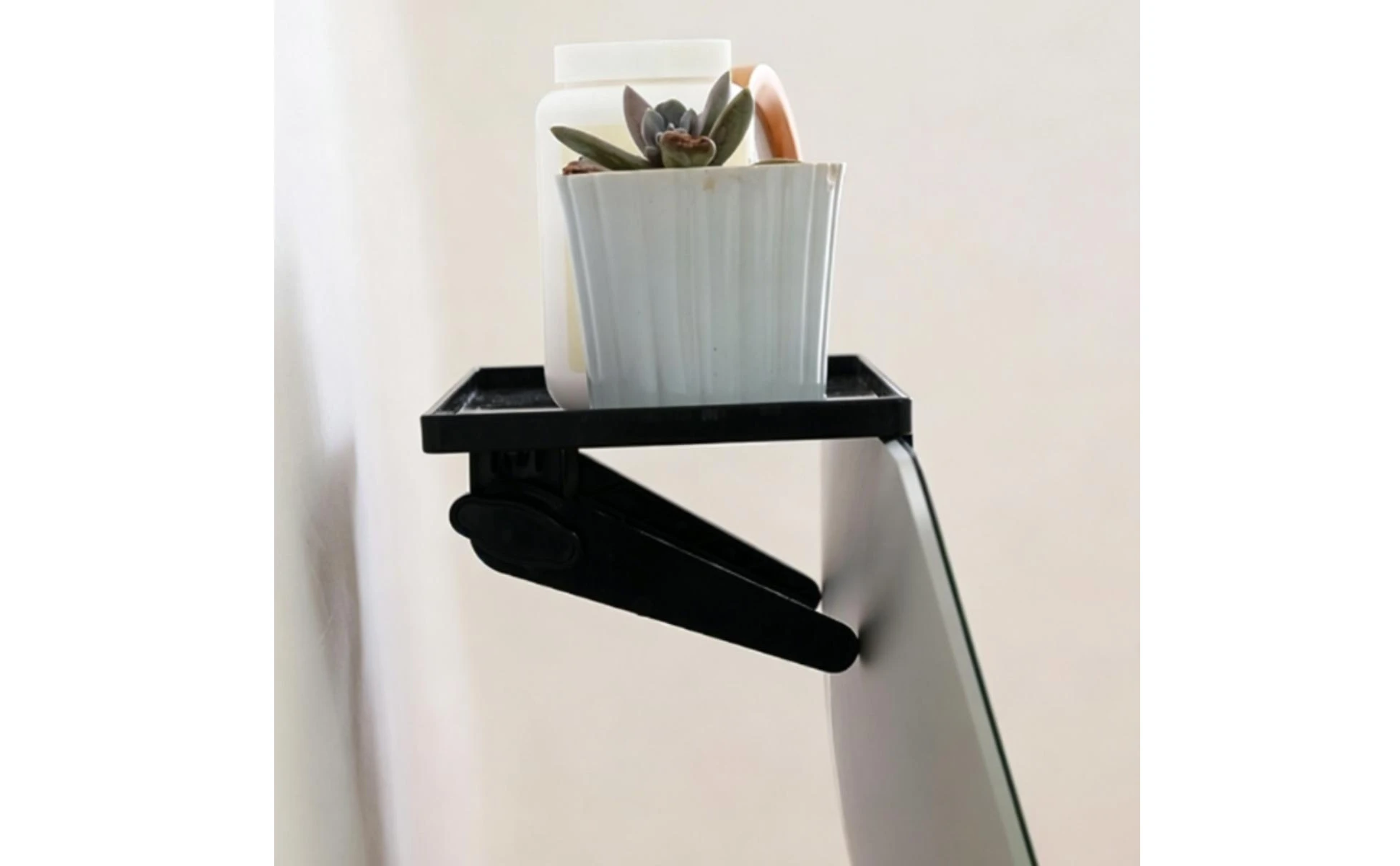 Monitor Top Shelf Raised Edges Screen Top Tray Computer Monitor Shelf Even Surface Desktop Organizer Stand Black