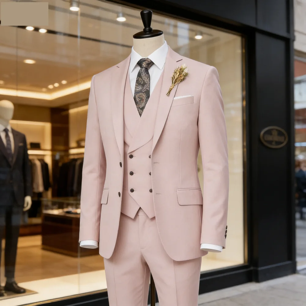 

Мужской элегантный свадебный костюм-тройка премиум-класса, приталенный, для деловых встреч и танцевальных вечеринок