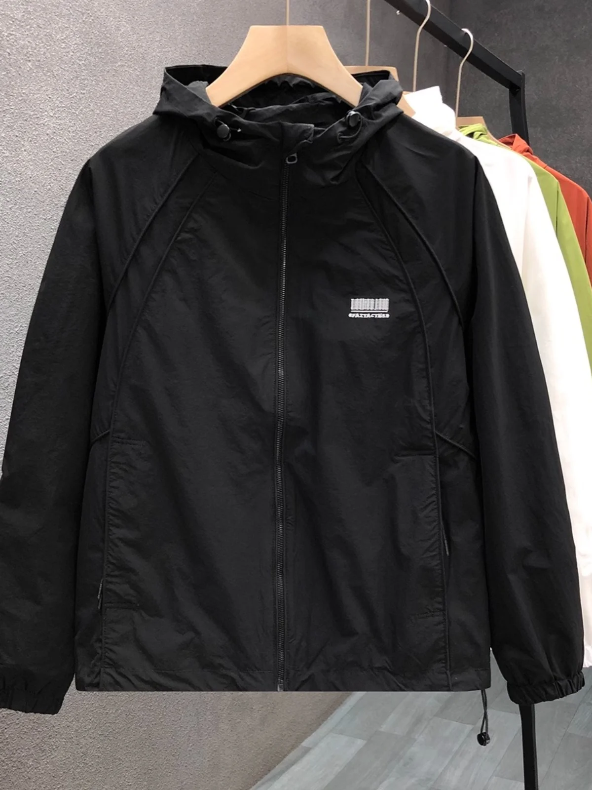 

Casual Hooded Men's Jaet Outerwear Polyester Fiber Windproof Youth ular Workwear Sle Four Seasons Universal Zipper Clo...