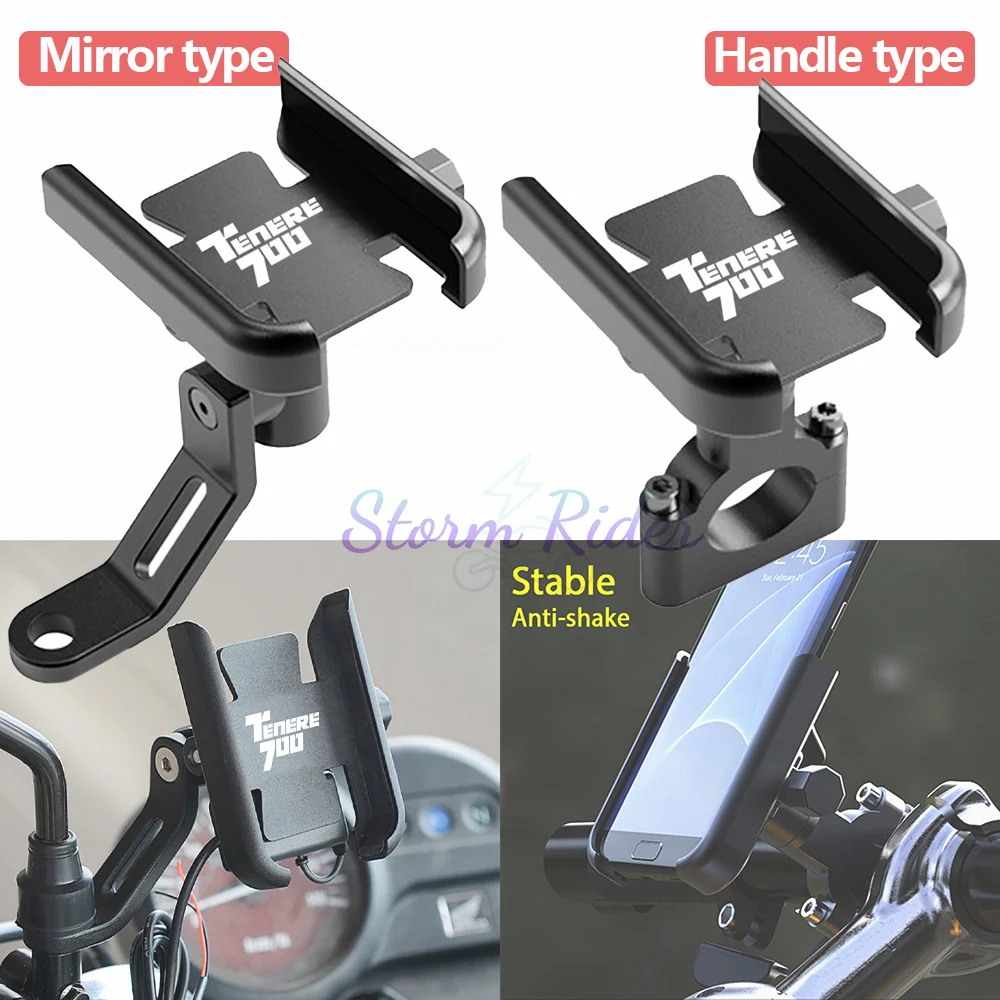 

For Yamaha Tenere700 Tenere 700 2018-2024 Aluminum Bicycle Mobile Phone Holder Handlebar GPS Stand Bracket Motorcycle