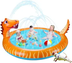 Piscina de estilo dinosaurio para niños, tobogán de agua al aire libre, juegos acuáticos de playa, verano, nuevo