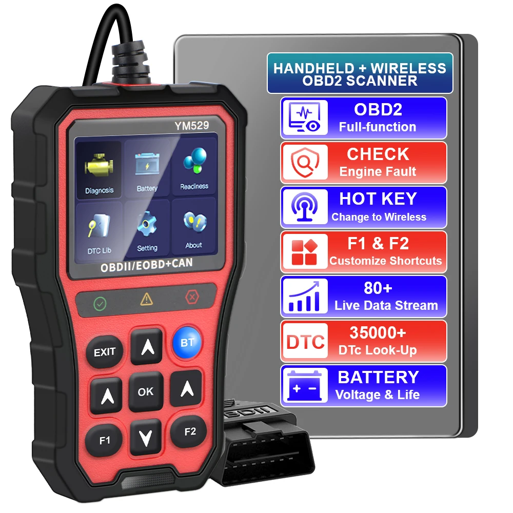 OBD2 Engine Code Reader Automotive Diagnostic Scanner Battery Life Check and Evaluation OBD2 Scanner Professional