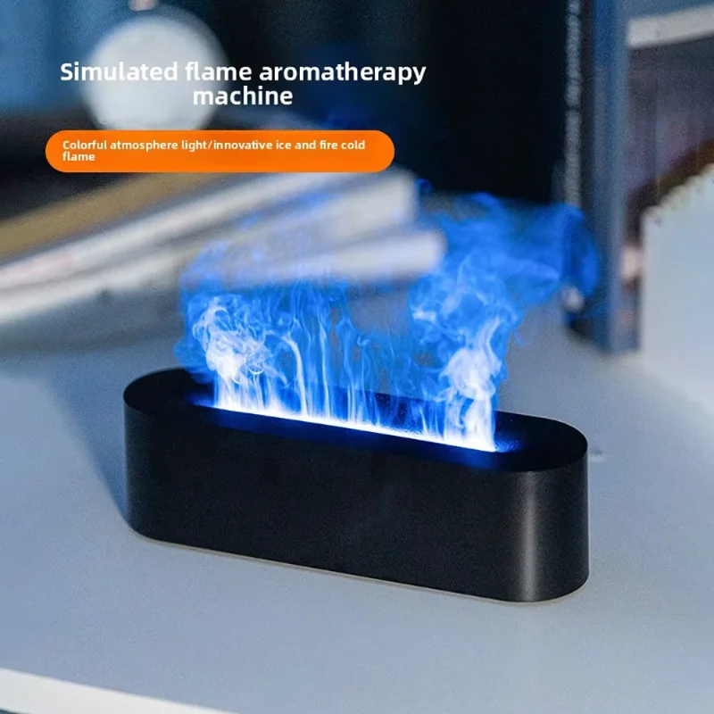 New Simulation Colorful Flame USB Waterless Aroma Diffuser 150ml Tabletop Ultrasonic Aromatherapy Machine Hotel Outdoor
