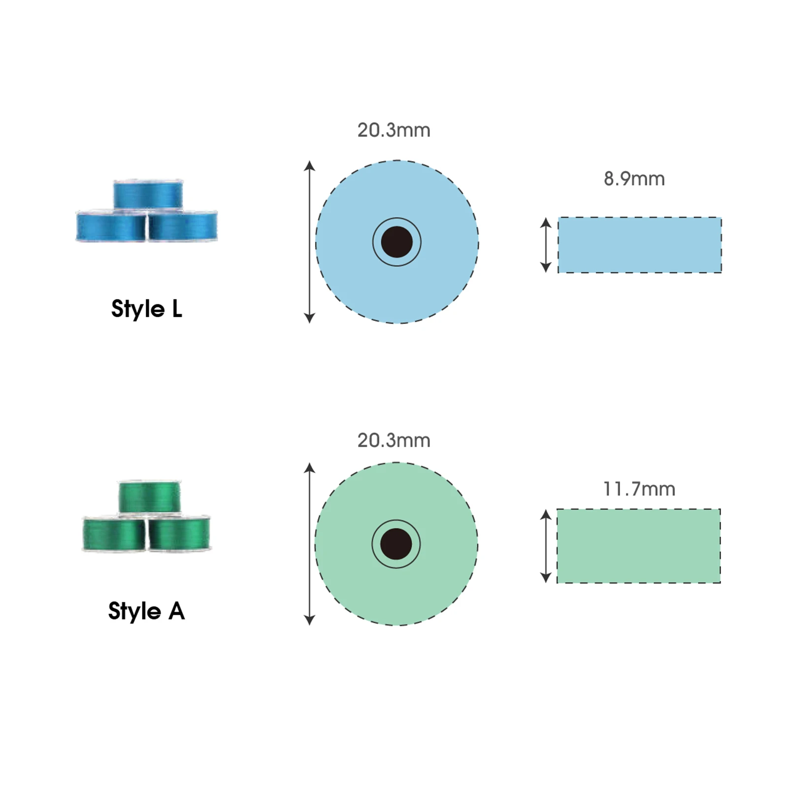 RICHWORD Selected 144Pcs/BOX  Prewound Bobbins Size L 70D/2 and 75D/2(60WT) for Sewing and Embroidery Machine Bobbins Threadds