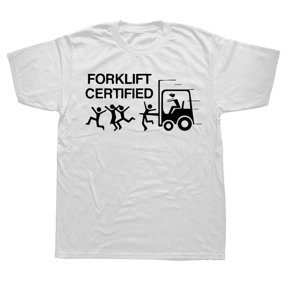 Humor Funny Graphic Tee Husband Gift Men's Fashion Cool Clothes Funny Forklift Operator Forklift Certified Retro Vintage T-Shirt