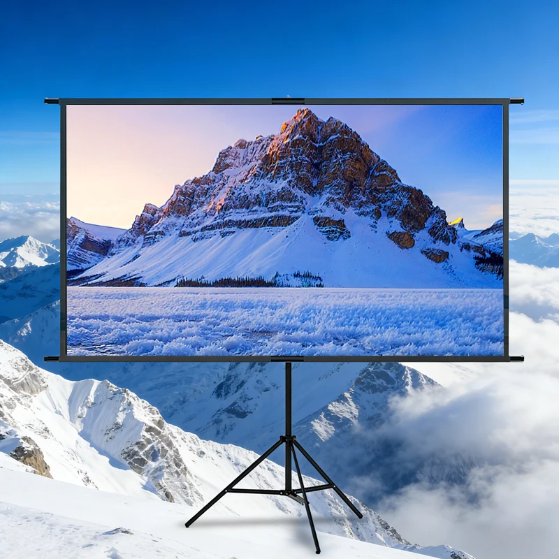 

Single triangle bracket projection screen, suitable for both indoor and outdoor use, easy to install, mobile large screen