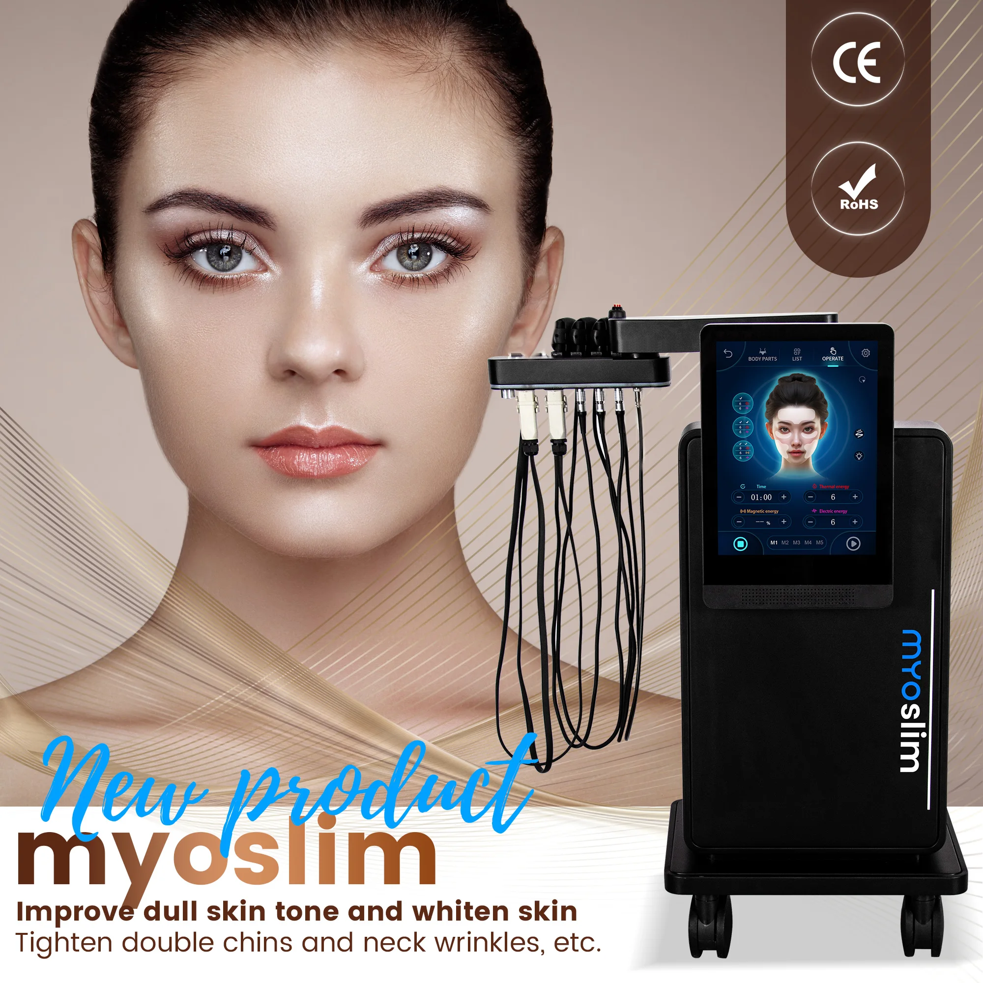 

Professional Ems Face Lift Skin Tight RF face Sculpt Shaping Muscle Stimulator With CE Rohs