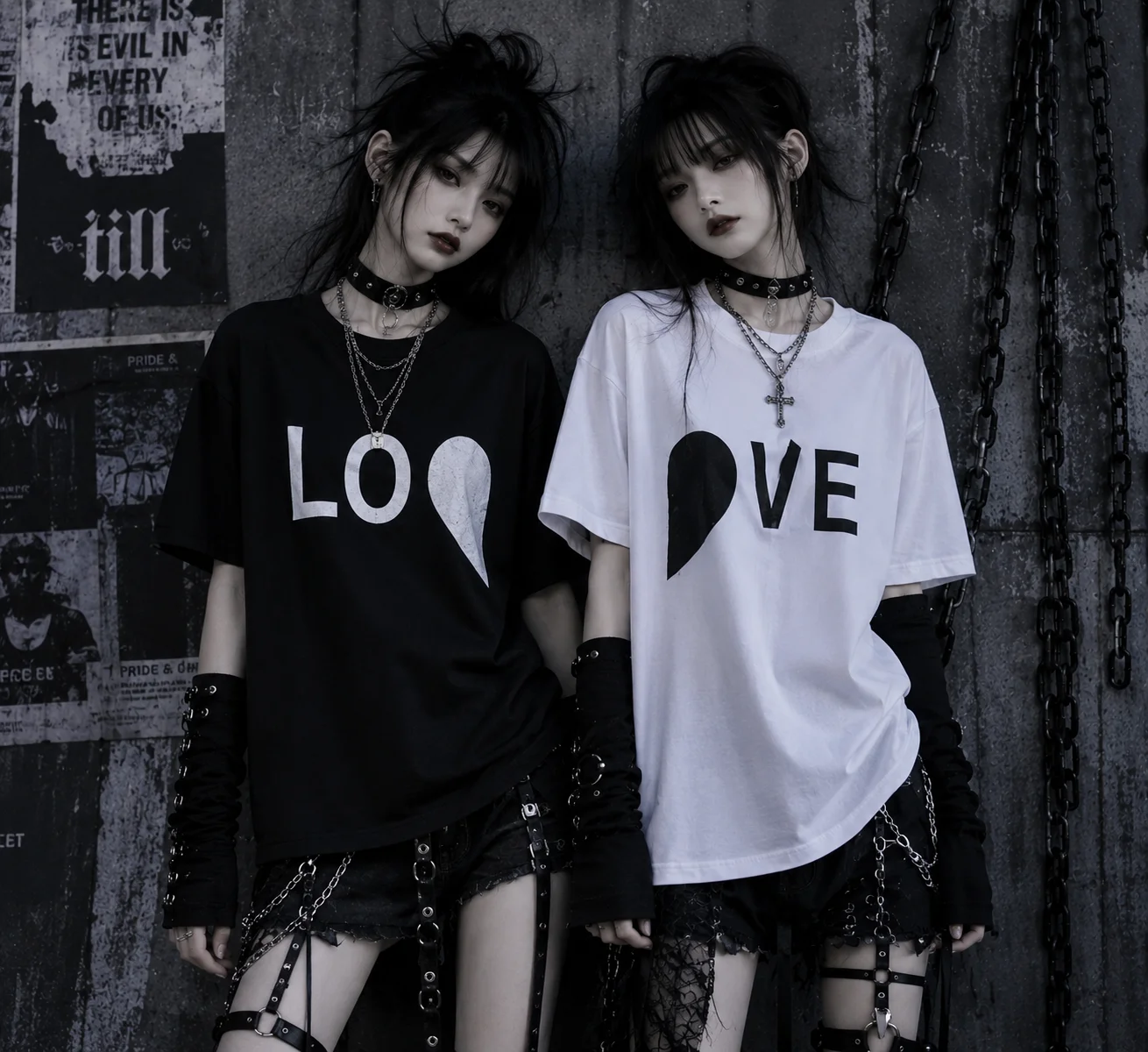 2026 Unisex Y2K Goth Emo T‑Shirt, Cool Retro Arcade Rainbow Ghost Print Mesh Casual Couple Matching Streetwear Short Sleeve Tees