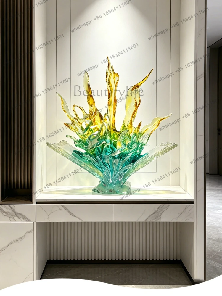 YJ Modern abstract transparent resin ornament, entryway sculpture, high-end sensual artwork