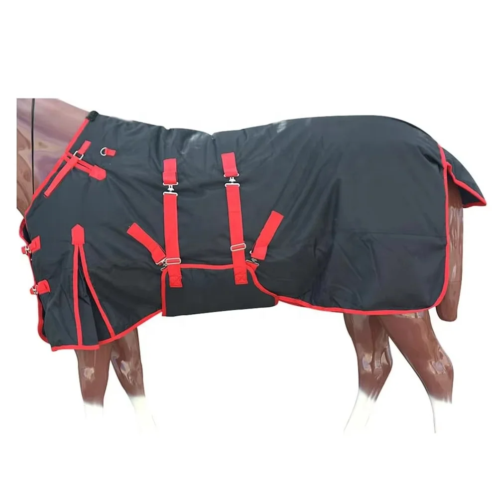 Waterproof 1200D Polyester Horse Blanket, Winter Turnout Rug with Belly Wrap, Warm Equine Sheet, Horse Supplies