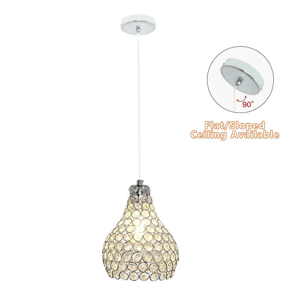 Imagem -03 - Depeley Moderna Luz Pingente de Teto Cristal Ajustável Montagem Embutida Iluminação Lustre para Ilha Cozinha Sala Jantar E26 Base