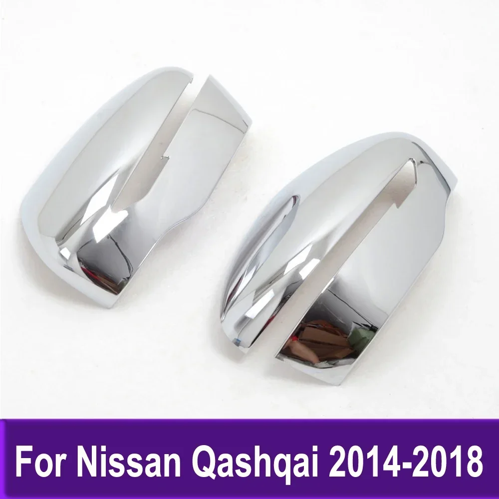 

Side Door Mirror Cover Trim Chrome For Nissan Qashqai 2014 2015 2016 2017 2018 Rearview Mirrors Cap Molding Accessories