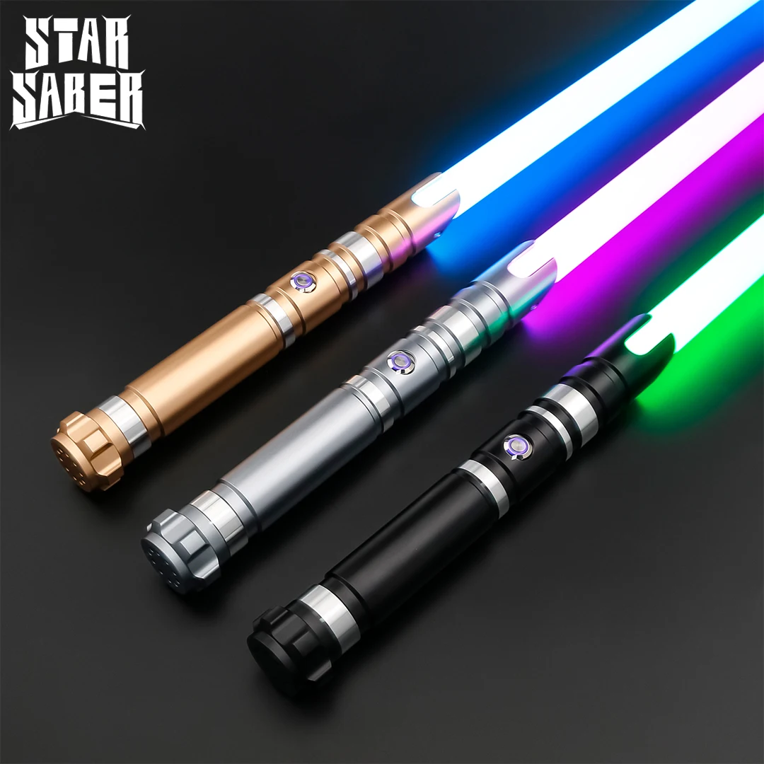 

STARSABER Lightsaber Staff Neo Pixel Heavy Dueling Sword with Removable Double Blade Metal Hilt Force Blaster Laser Sword