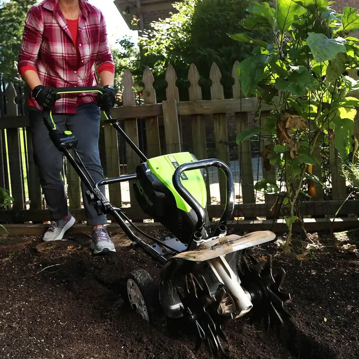 80V 10 inch Cultivator with 2Ah Battery and Charger, TL80L210, Black And Green