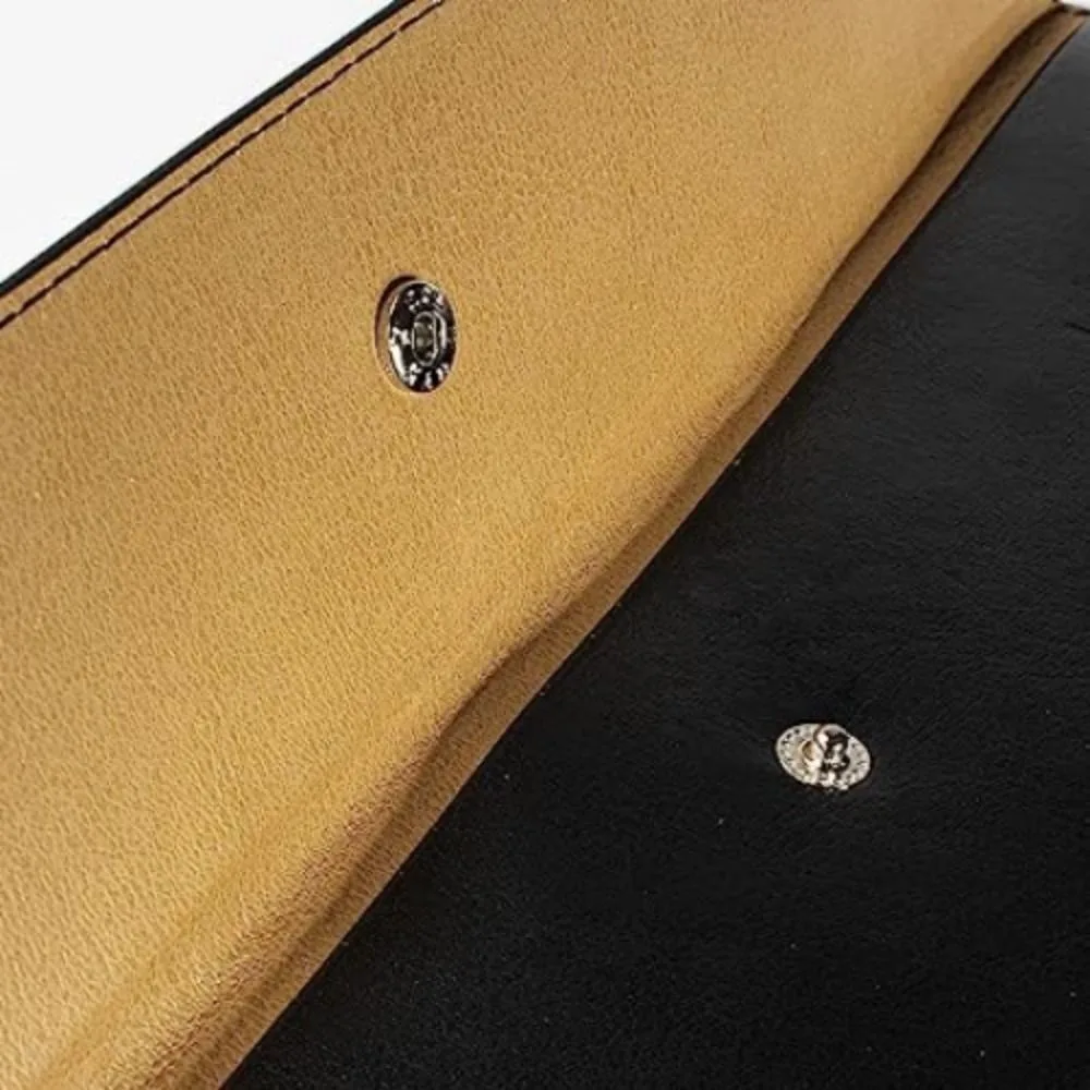 Black File A4 Filing Leather Document Case,Business Holder