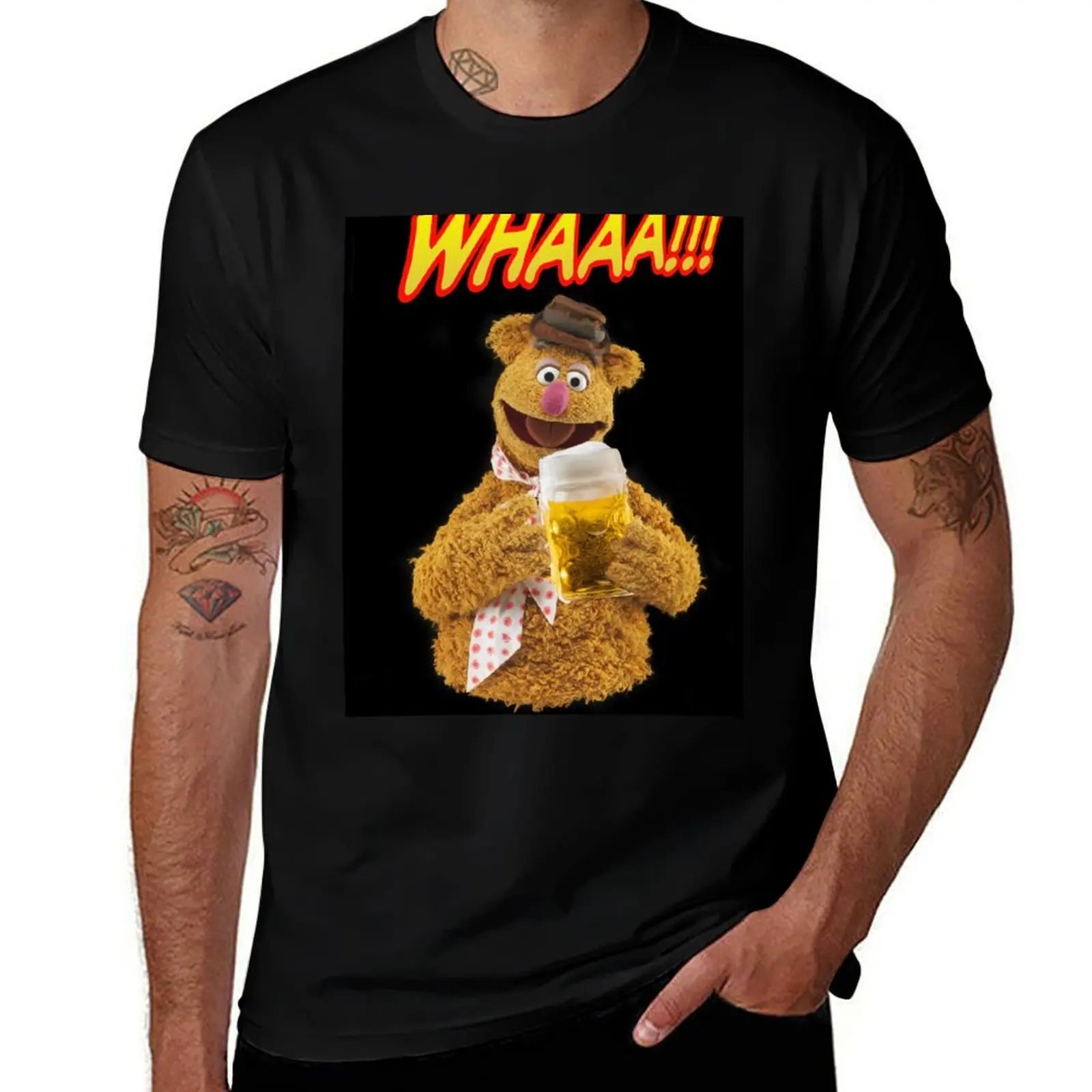 Fozzie Beer T-Shirt man t shirt baggy shirts anime vintage clothes workout shirts for men