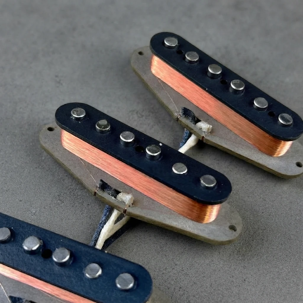Classic Tone Hand Wound SSS Set, 1969 Vintage, Alnico V, Single Coil, Neck Middle Bridge Mounting Screws for ST Style Guitars