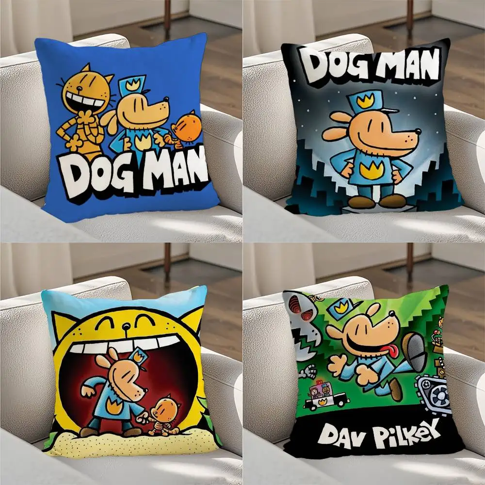 

Comic Cartoon Dogmans Pillow Case Luxury Double-sided For Car Pillows 45x45 Cushions Cover Home And Decoration Sofa Pillowcase 5
