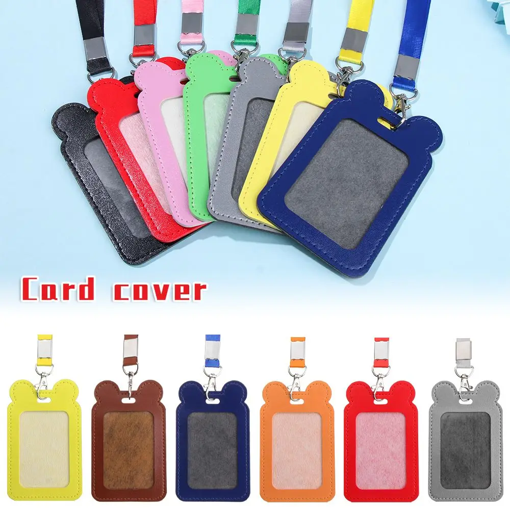 Leather Bank Credit Card Multifunctional Work Card Holder Work Card Holders Credit Cover Case Name Badge Holder Protective Case