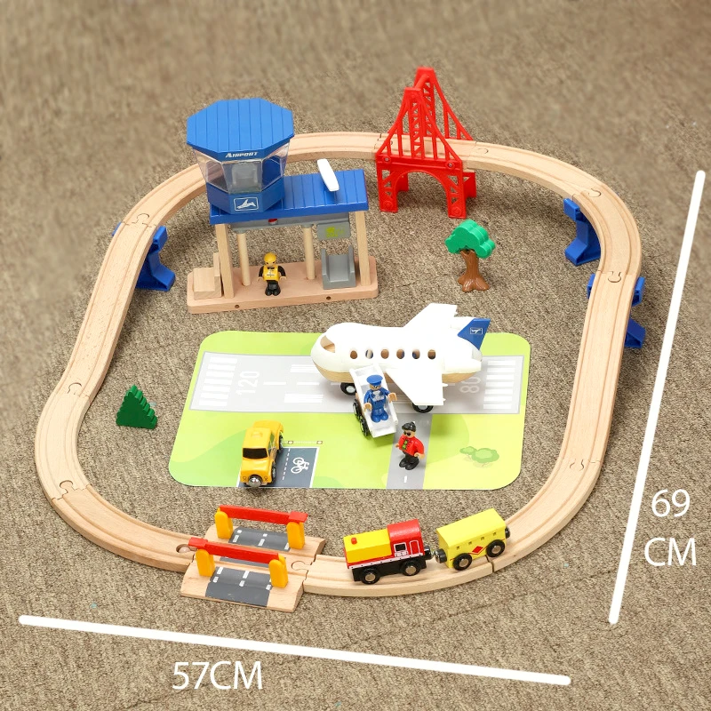 

Вилочный погрузчик деревянный поезд трек набор игрушек детские собранные головоломки для мальчиков и девочек игрушки подходят для Brio деревянные дорожки