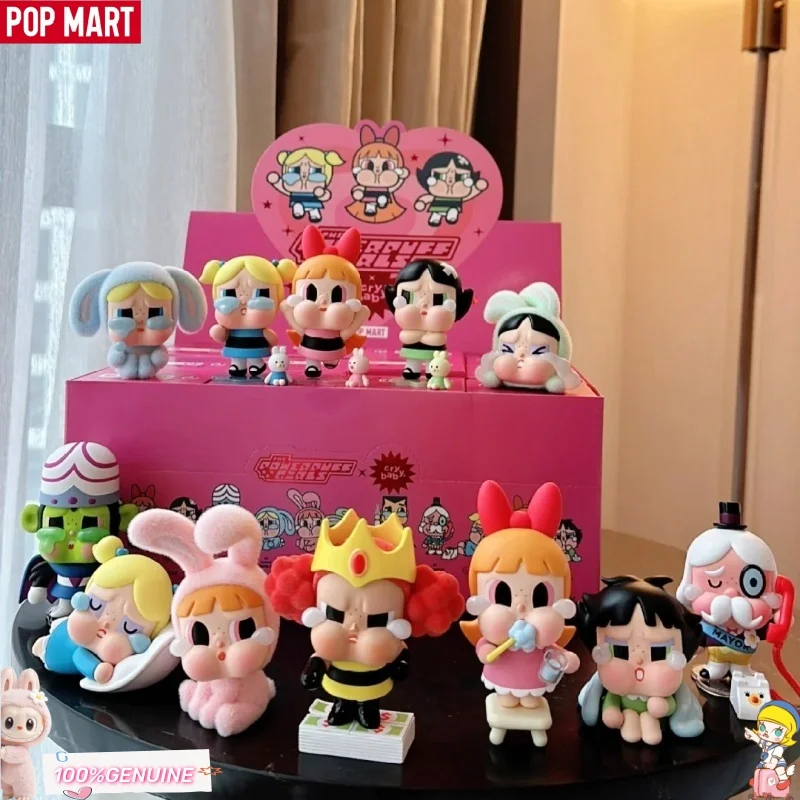 POP MART Crybaby X Powerpuff Girls Serie Blind Box Spielzeug Guess Bag Mystery Box PVC Figur Überraschung Nette Crybaby Modell Weihnachten Geschenk
