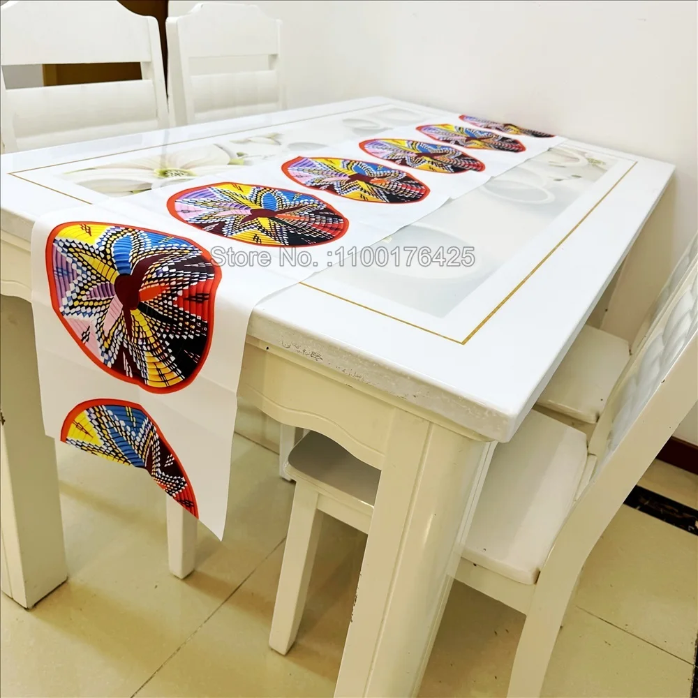 Round Plates Bohomian Traditional Art Eritrean Ethiopian Table Runner Tablecloth for Dining Coffee Kitchen Living Room