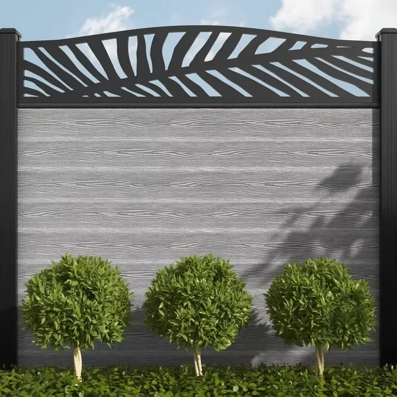 New WPC Plastic Garden Fence Panel Planks Strong UV Proof Heat Treated Wood Complete Sets