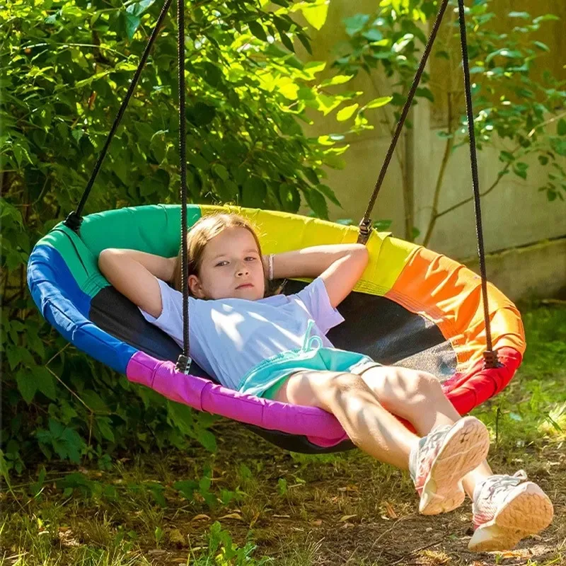for Outdoor Indoor Round Hanging Tree Hammock 100cm Diameter Anti-Twisting Oxford Cloth Children Swing Chair