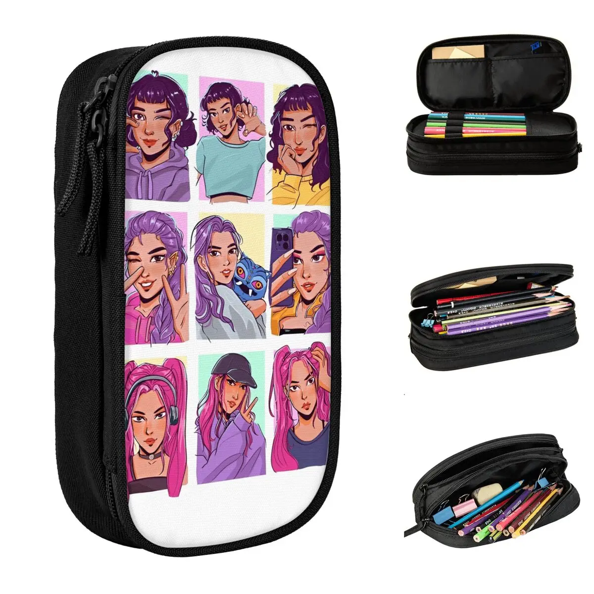 

Kpop Demon Hunters Pencil Case Girls Boys Fashion Pencil Bag Graphic School Pencil Cases Supplies Birthday Gift