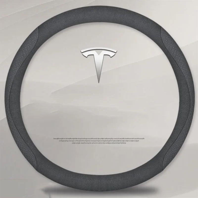 for Tesla Model 3 Y S X Car Steering Wheel Cover 4colour Suede Leather 4 Seasons 36-38 CM Auto Interior Accessories 2016-2024