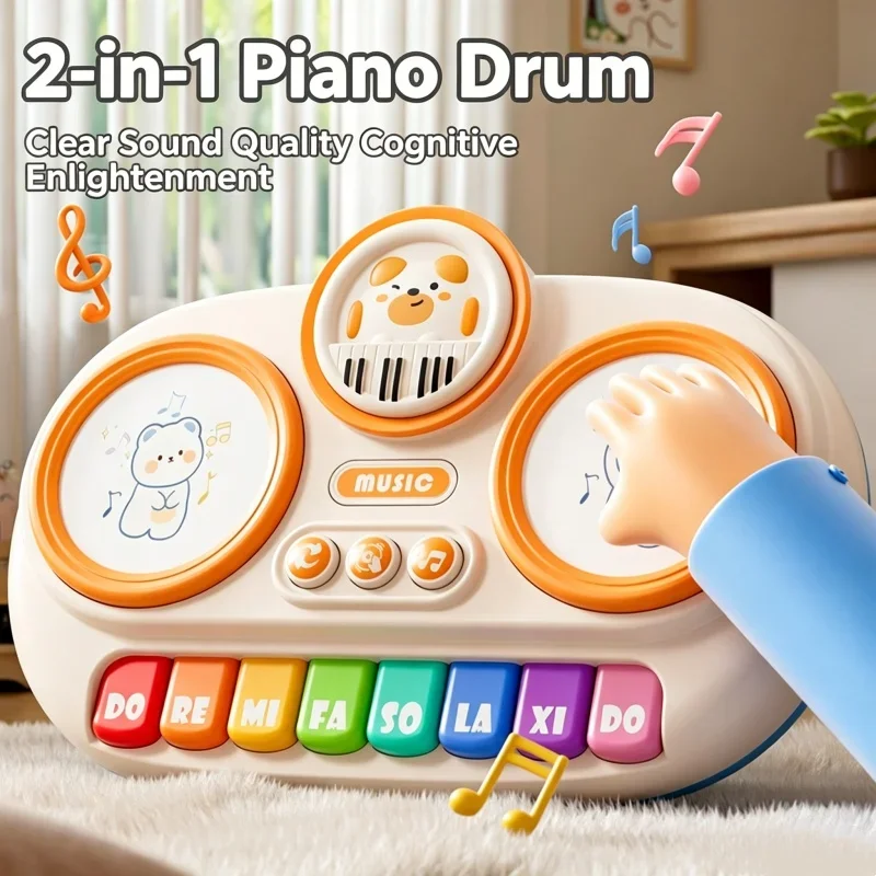 Multifunctional Musical Keyboard Toy Train Vision & Hearing Cultivate Sense of Rhythm & Interactive Play Toy Musical Instrument