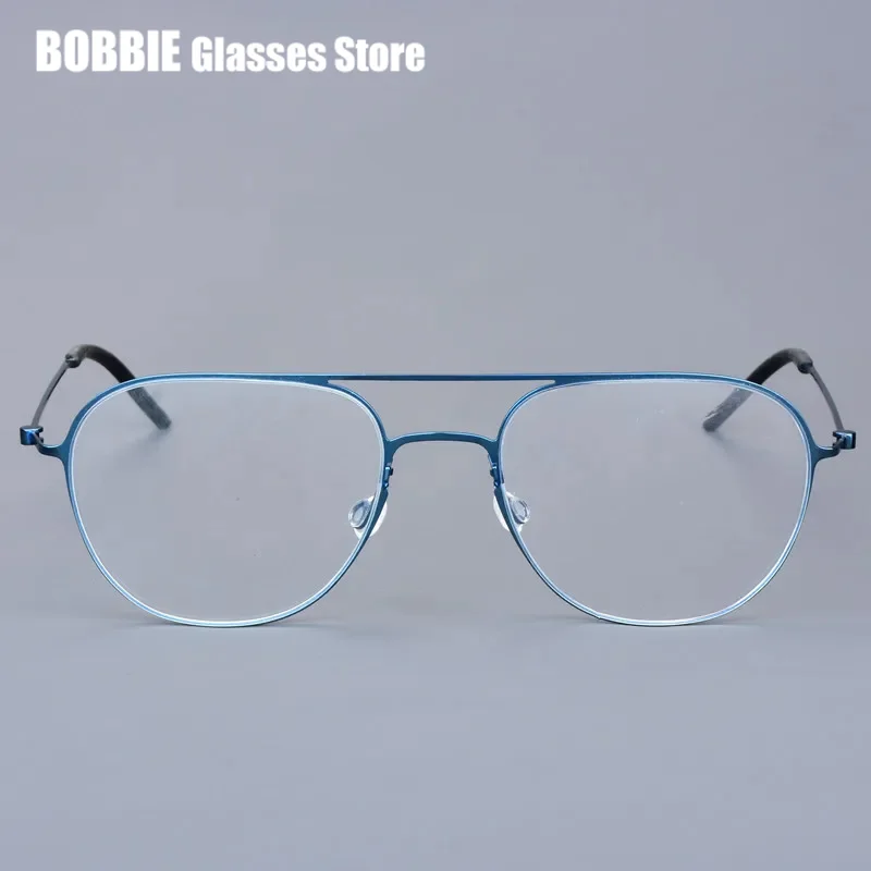 Glasses Frame Pilot Denmark Brand Ultralight Thin Rim Men Women 5529 New Handmade Design Screwsless TT Titanium Eyeglasses