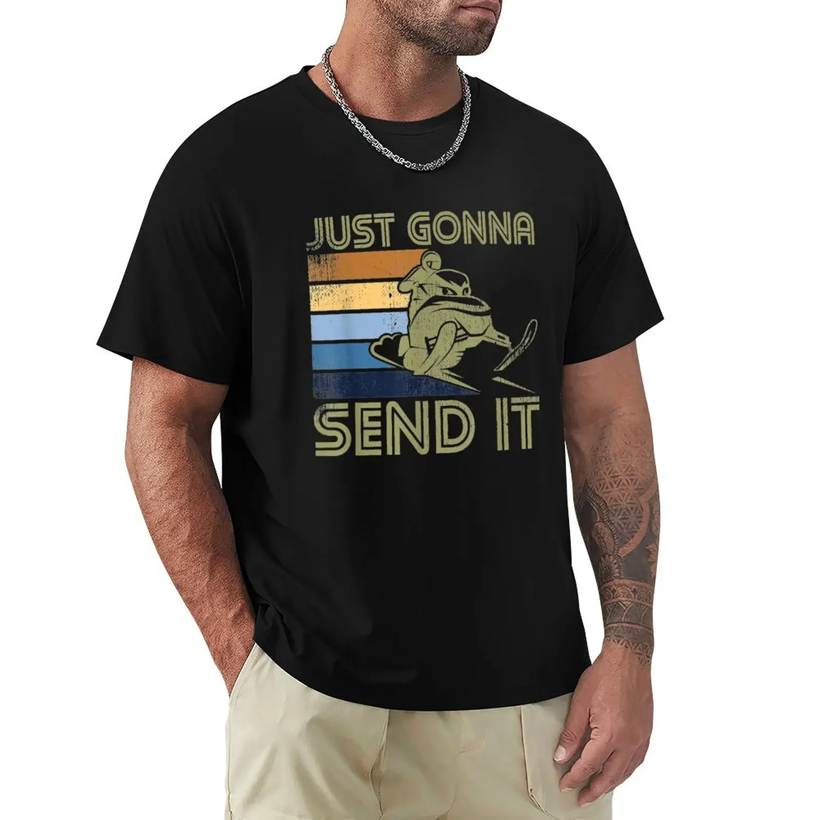 Just Gonna Send it - Funny Snowmobile winter Gear Gifts T-Shirt vintage clothes graphic shirts mens graphic t-shirts