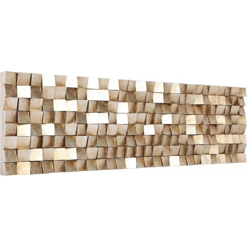 Art Direct Rugged Blocks with Gold Leaf 3D Wood Wall Art Ready to Hang, 72